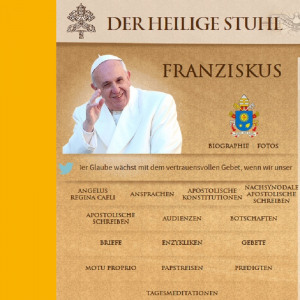 Ausschnitt aus der Startseite &quot;DER HEILIGE STUHL&quot;